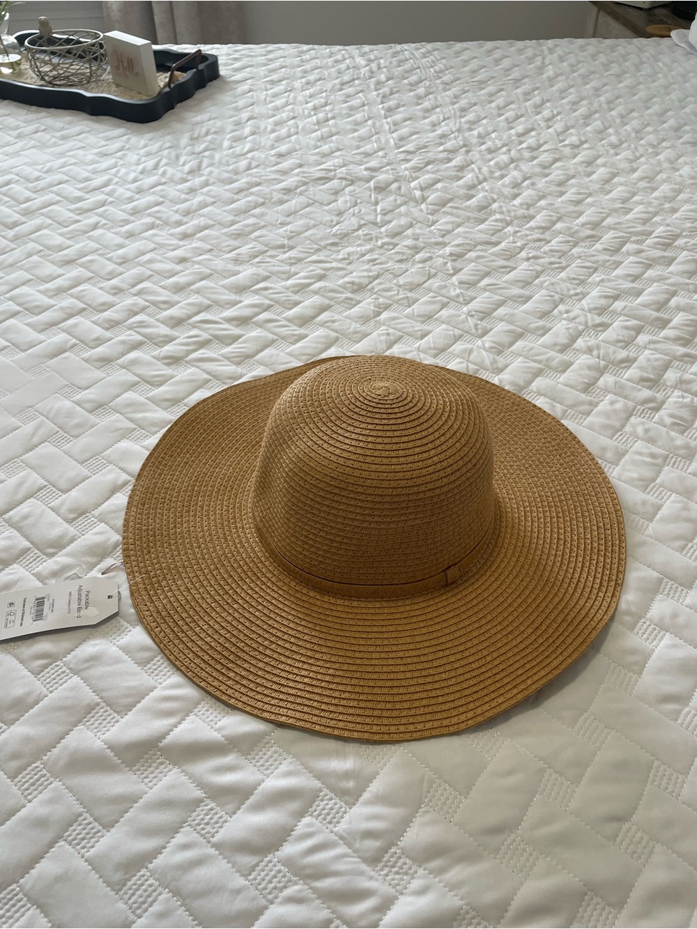 Time and Tru Wide-Brim Straw Sun Hat in Tan